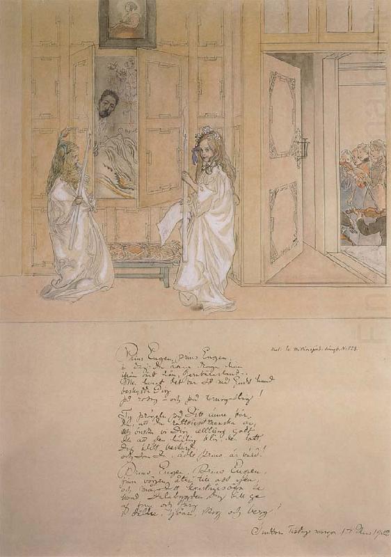 Morning Serenade for prince Eugen at carl Larsson-s home on march 4 1902, Carl Larsson